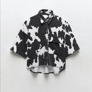 printed denim jacket zara